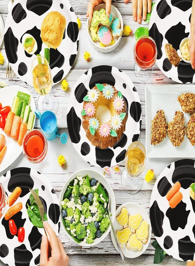 HSPAIDYP 40 Pcs Cow Print Party Supplies Cow Print Paper Plates 7" Cow Party Plates for Farm Animal Barn Cow Theme Baby Shower Cowboy Cowgirl Farmhouse Cow Birthday Party Decorations - Image 5